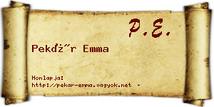 Pekár Emma névjegykártya