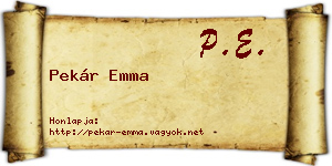 Pekár Emma névjegykártya